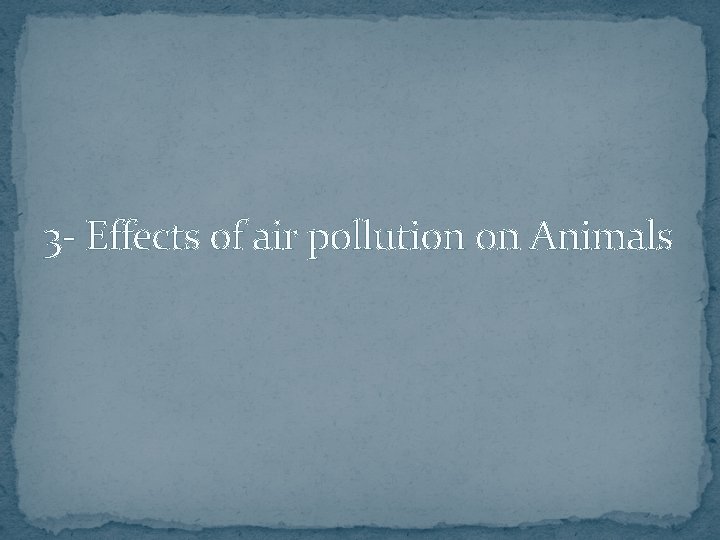 3 - Effects of air pollution on Animals 