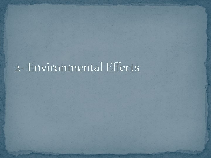 2 - Environmental Effects 
