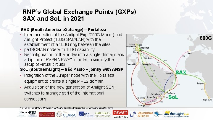 RNP’s Global Exchange Points (GXPs) SAX and So. L in 2021 SAX (South America