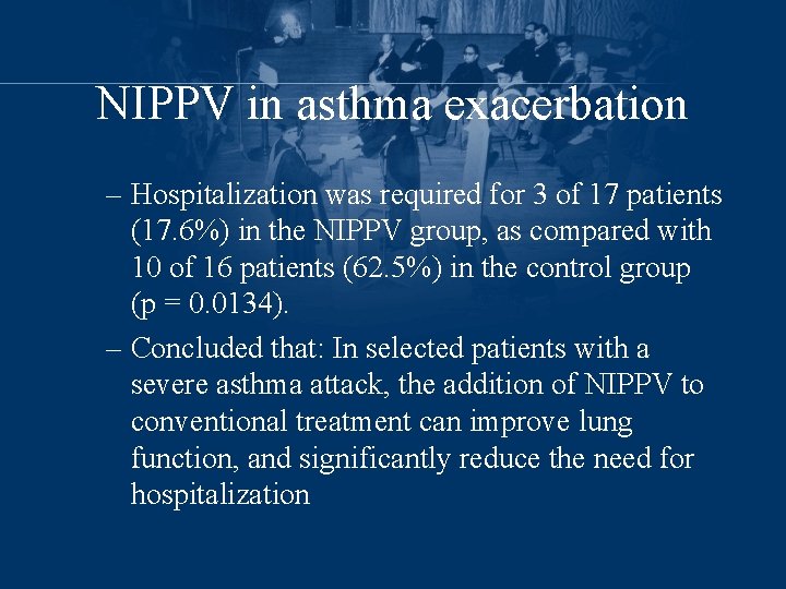NIPPV in asthma exacerbation – Hospitalization was required for 3 of 17 patients (17.