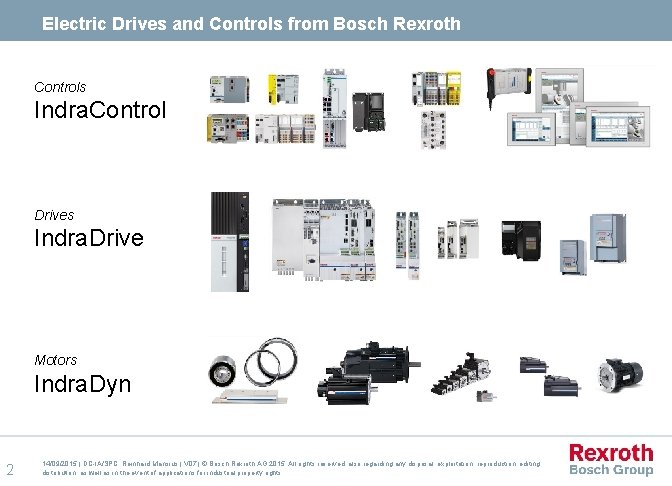 Electric Drives and Controls from Bosch Rexroth Controls Indra. Control Drives Indra. Drive Motors