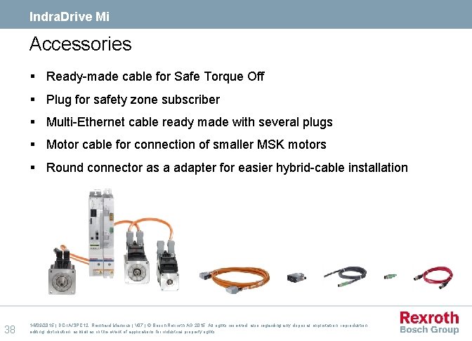 Indra. Drive Mi Accessories § Ready-made cable for Safe Torque Off § Plug for