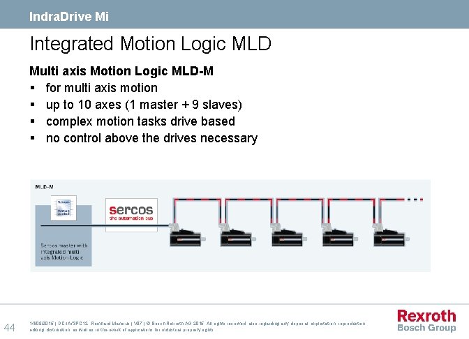Indra. Drive Mi Integrated Motion Logic MLD Multi axis Motion Logic MLD-M § for