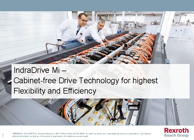 Indra. Drive Mi – Cabinet-free Drive Technology for highest Flexibility and Efficiency 7 14/09/2015
