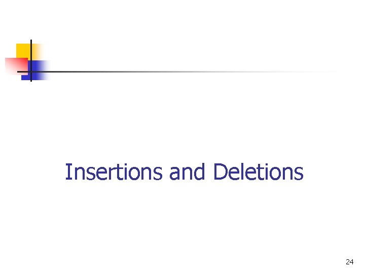 Insertions and Deletions 24 