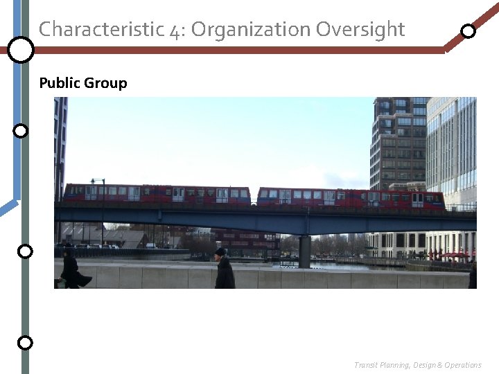Characteristic 4: Organization Oversight Public Group Transit Planning, Design & Operations 