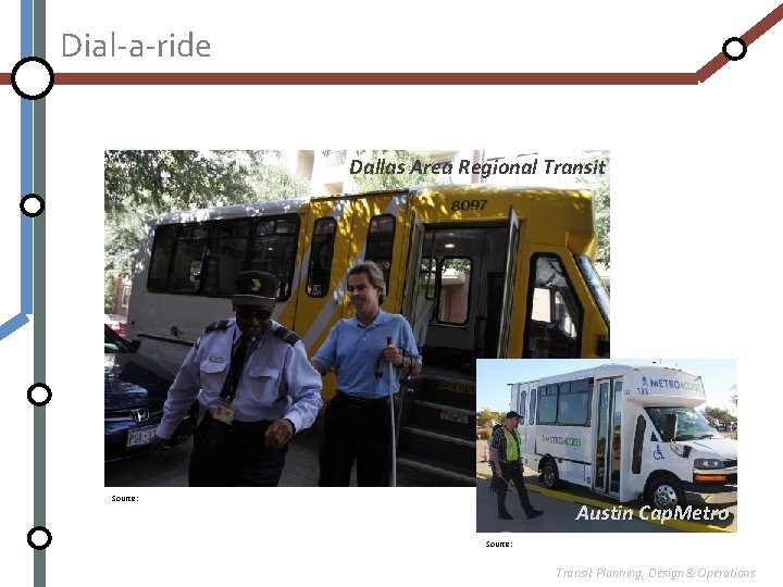 Dial-a-ride Dallas Area Regional Transit Source: Austin Cap. Metro Source: Transit Planning, Design &