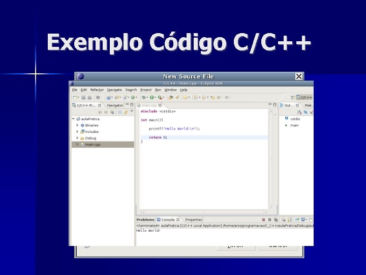 Exemplo Código C/C++ 