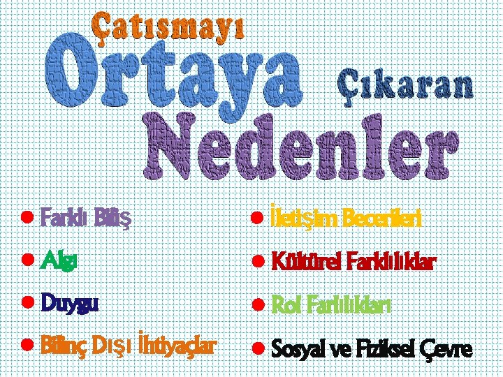  • Farklı Biliş • İletişim Becerileri • Algı • Kültürel Farklılıklar • Duygu