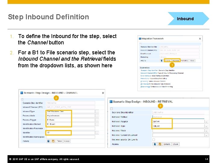 Step Inbound Definition 1. To define the Inbound for the step, select the Channel
