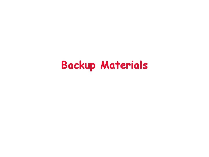 Backup Materials 
