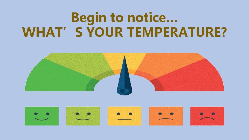Begin to notice… WHAT’S YOUR TEMPERATURE? 