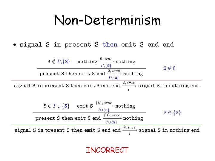 Non-Determinism • INCORRECT 
