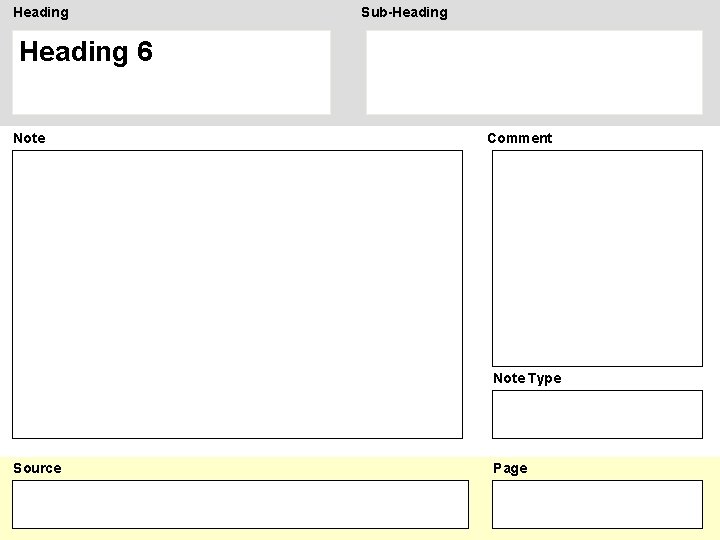 Heading Sub-Heading 6 Note Comment Note Type Source Page 