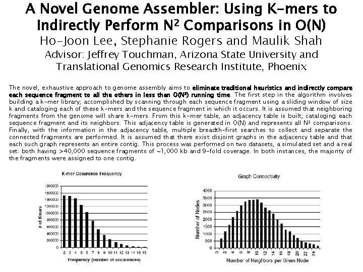 A Novel Genome Assembler: Using K-mers to Indirectly Perform N 2 Comparisons in O(N)