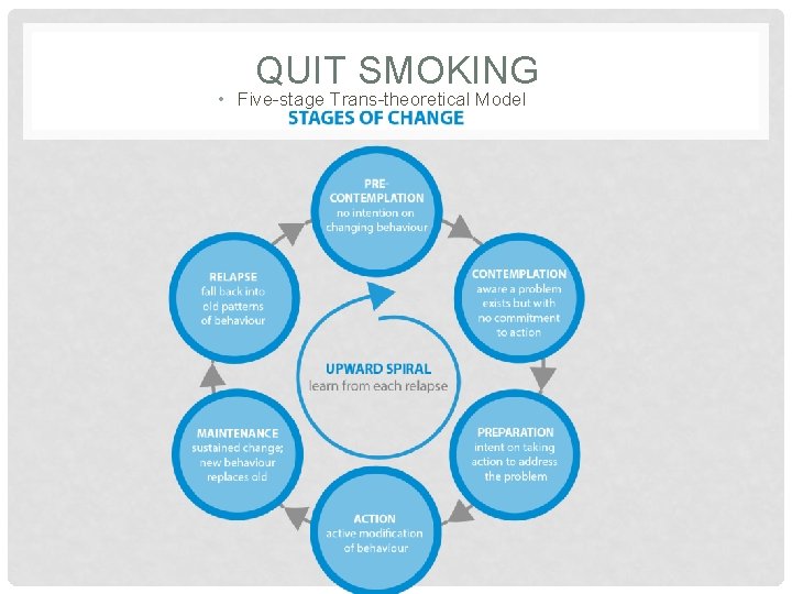 QUIT SMOKING • Five-stage Trans-theoretical Model QUIT SMOKING • Five-stage Trans-theoretical Model