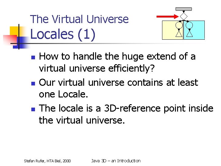 The Virtual Universe Locales (1) n n n How to handle the huge extend