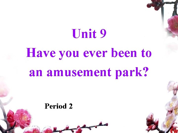 Unit 9 Have you ever been to an amusement park? Period 2 