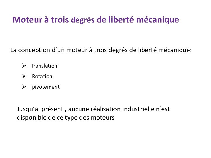 Moteur à trois degrés de liberté mécanique La conception d’un moteur à trois degrés