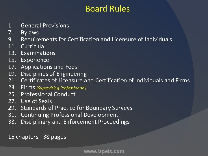Board Rules 1. 7. 9. 11. 13. 15. 17. 19. 21. 23. 25. 27.