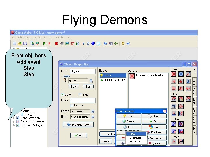 Flying Demons From obj_boss Add event Step 