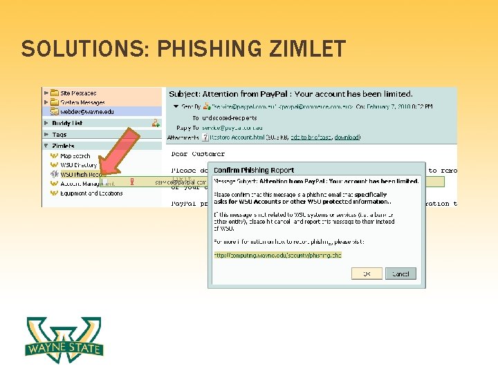 SOLUTIONS: PHISHING ZIMLET 