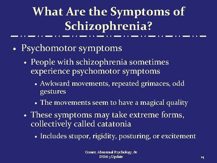 What Are the Symptoms of Schizophrenia? · Psychomotor symptoms · · People with schizophrenia