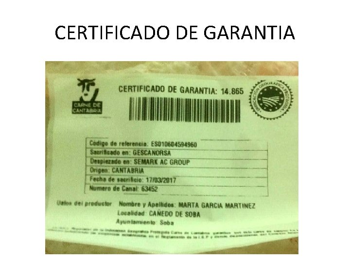 CERTIFICADO DE GARANTIA 