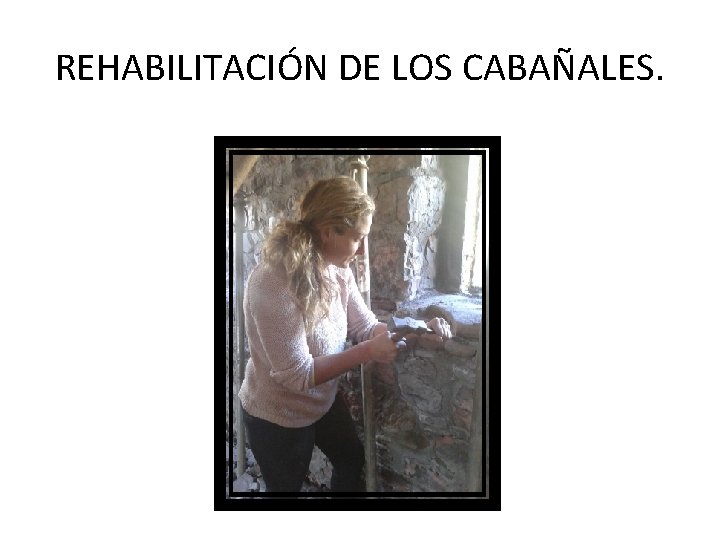 REHABILITACIÓN DE LOS CABAÑALES. 