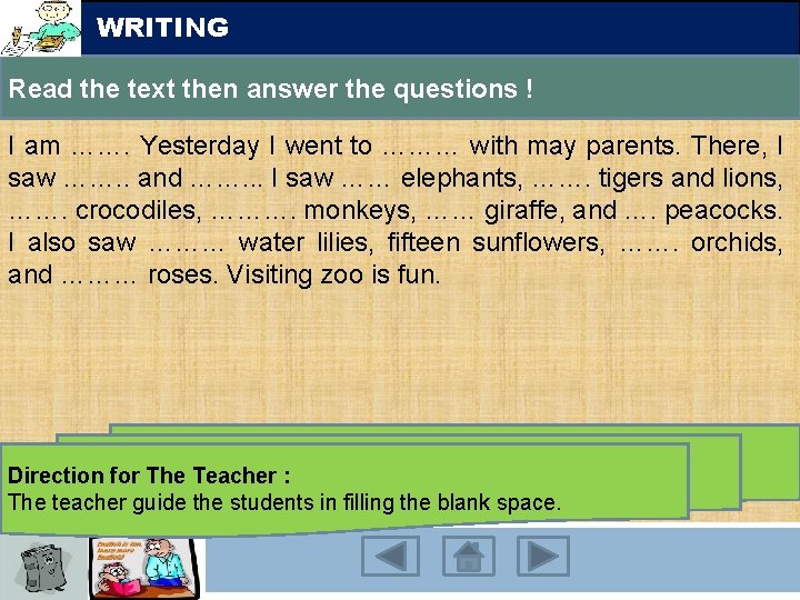 WRITING Read the text then answer the questions ! I am ……. Yesterday I