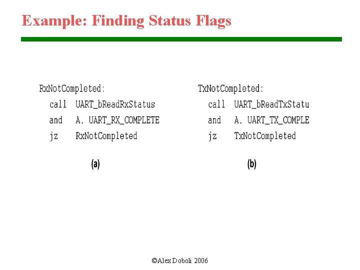 Example: Finding Status Flags ©Alex Doboli 2006 