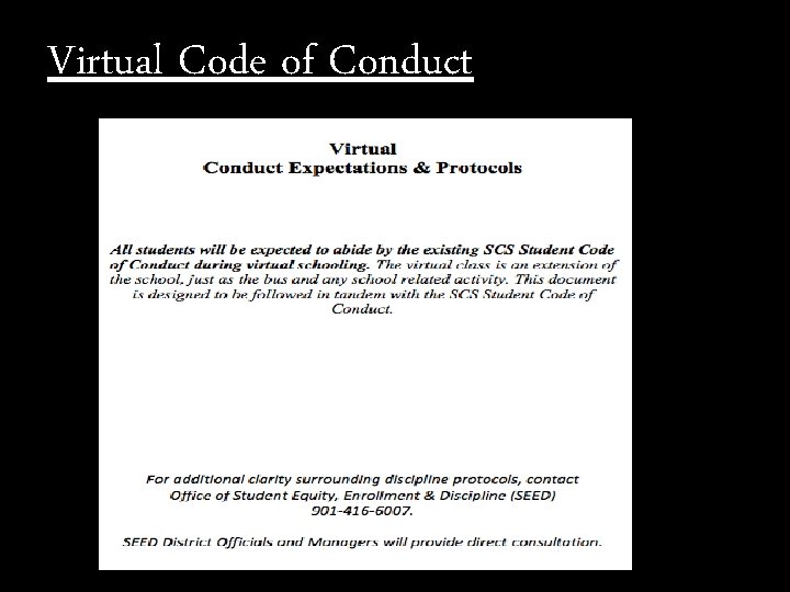 Virtual Code of Conduct 