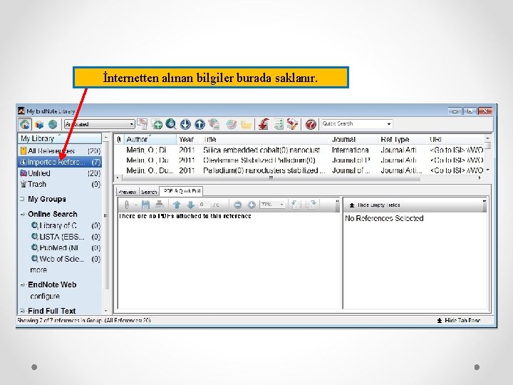 İnternetten alınan bilgiler burada saklanır. 