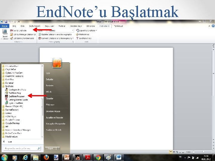 End. Note’u Başlatmak 