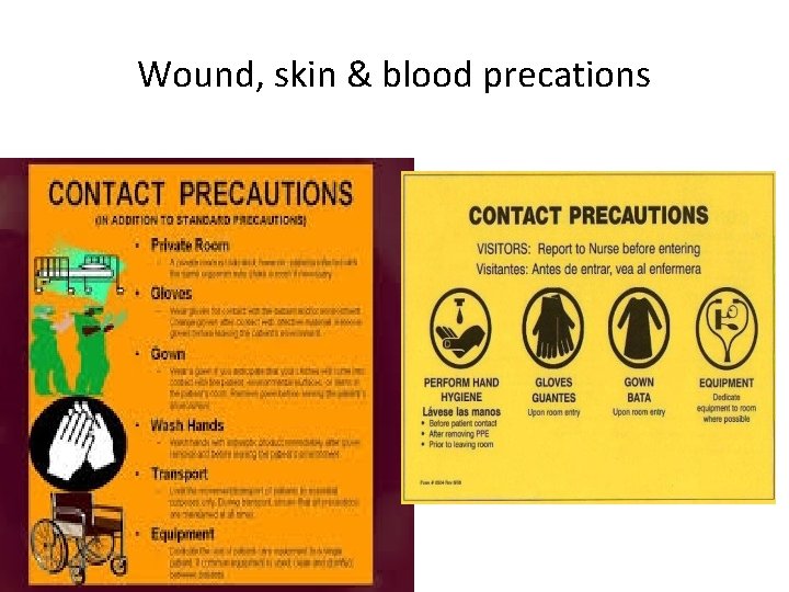 Wound, skin & blood precations 