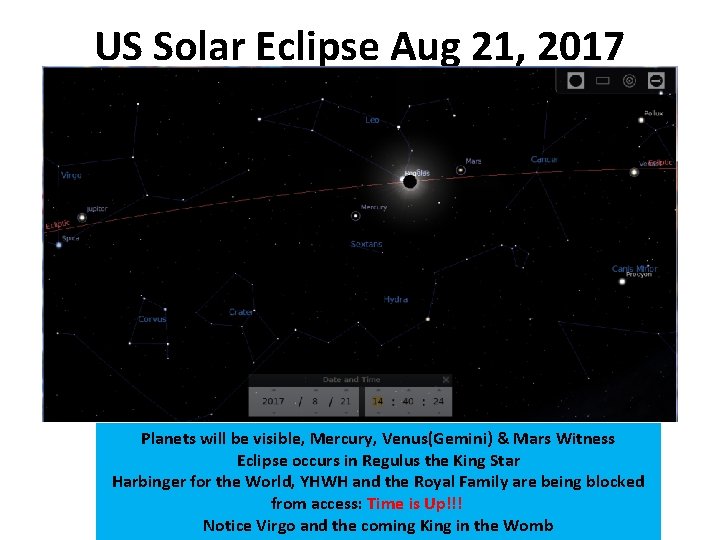 US Solar Eclipse Aug 21, 2017 Planets will be visible, Mercury, Venus(Gemini) & Mars