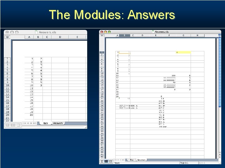The Modules: Answers The Modules: Answers