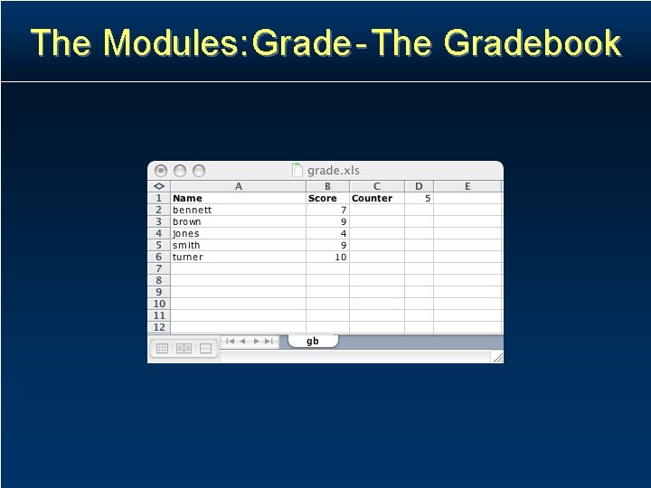 The Modules: Grade - The Gradebook The Modules: Grade - The Gradebook
