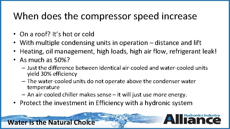 When does the compressor speed increase • • On a roof? It’s hot or