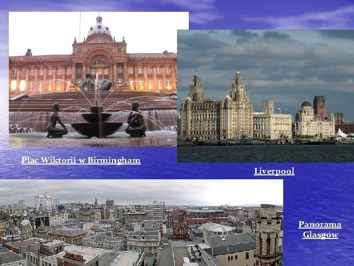 Plac Wiktorii w Birmingham Liverpool Panorama Glasgow 