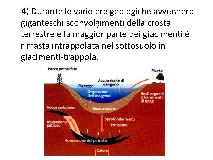 4) Durante le varie ere geologiche avvennero giganteschi sconvolgimenti della crosta terrestre e la