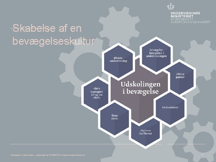 Skabelse af en bevægelseskultur Bevægelse i udskolingen - udarbejdet af KOSMOS for Undervisningsministeriet 7