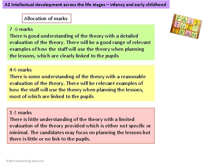 A 2 Intellectual development across the life stages – infancy and early childhood Allocation