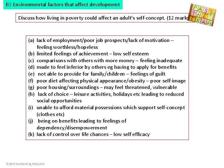 B 3 Environmental factors that affect development Discuss how living in poverty could affect
