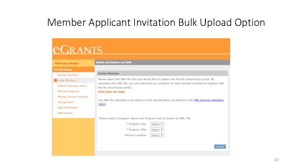 Member Applicant Invitation Bulk Upload Option 10 