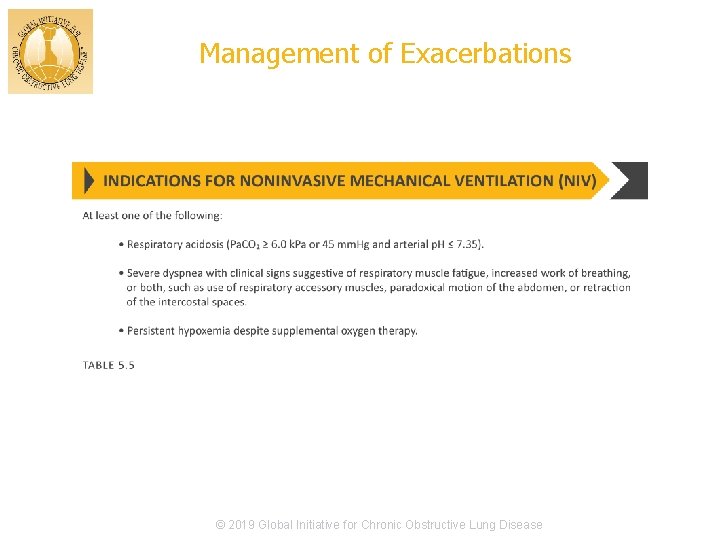 Management of Exacerbations © 2017 Global Initiative for Chronic Obstructive Lung Disease © 2019