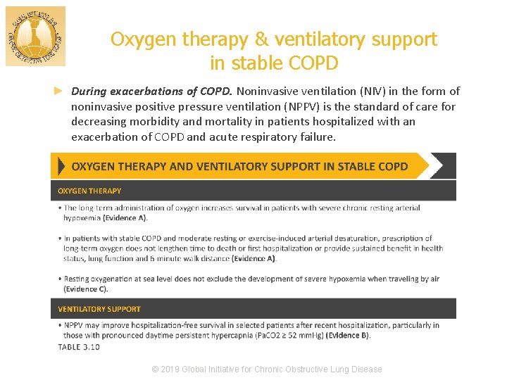 Oxygen therapy & ventilatory support in stable COPD ► During exacerbations of COPD. Noninvasive