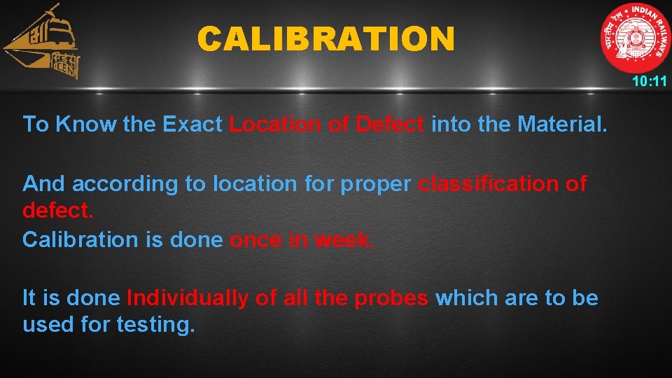 CALIBRATION 10: 11 To Know the Exact Location of Defect into the Material. And