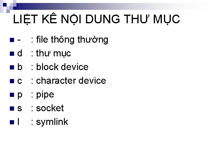 LIỆT KÊ NỘI DUNG THƯ MỤC nd nb nc np ns nl n :