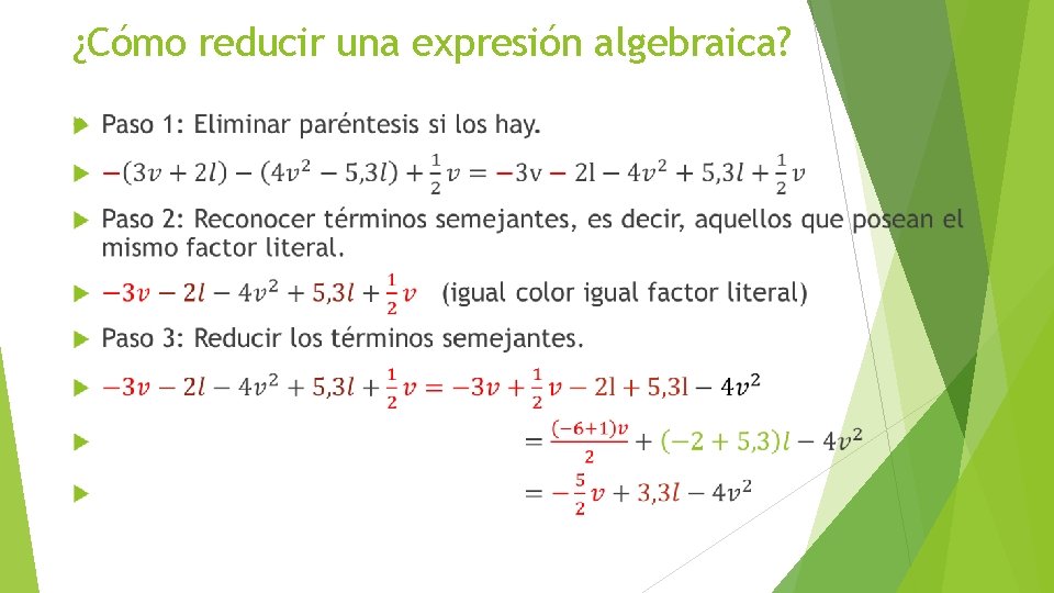 ¿Cómo reducir una expresión algebraica? 